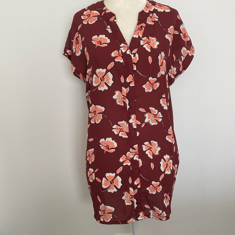Alfani Floral Sleevless Top with Jersey Material in the Back